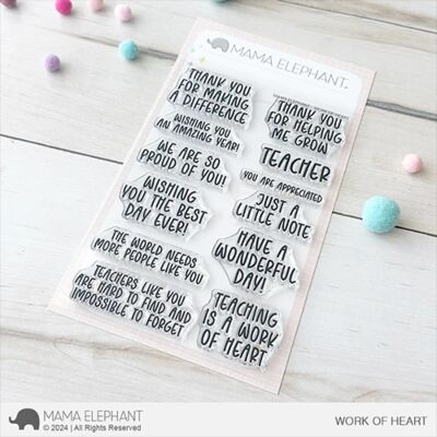 Mama Elephant Work of Heart Stamp for teach appreciation cards