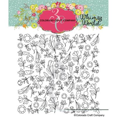 Whimsy World Spring Bunny Background Stamp Set, by Colorado Craft Company. Seven Hills Crafts - UK paper craft store specialising in quality USA craft brands. 5 star rated for customer service, speed of delivery and value