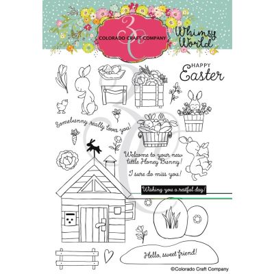 Whimsy World Bunny Life Stamp Set, by Colorado Craft Company. Seven Hills Crafts - UK paper craft store specialising in quality USA craft brands. 5 star rated for customer service, speed of delivery and value