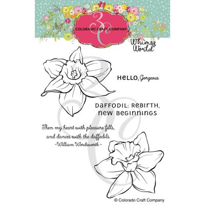 Whimsy World Dancing Daffodils Stamp Set, by Colorado Craft Company. Seven Hills Crafts - UK paper craft store specialising in quality USA craft brands. 5 star rated for customer service, speed of delivery and value