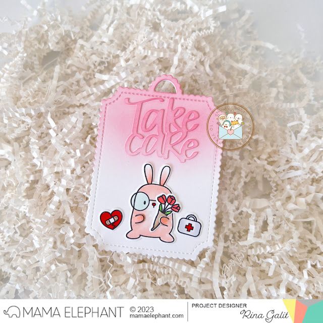 UK Stockist Mama Elephant Card Example for get well stamp and sentiments