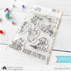 Falling Leaves Stamp by Mama Elephant at Seven Hills Crafts, UK Stockist, 5 star rated for customer service, speed of delivery and value