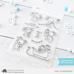 Holly's Reindeer Stamp by Mama Elephant at Seven Hills Crafts, UK Stockist, 5 star rated for customer service, speed of delivery and value
