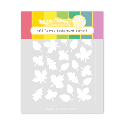 Fall Leaves Background Stencill by Waffle Flower Crafts for cardmaking and paper crafts.  UK Stockist, Seven Hills Crafts