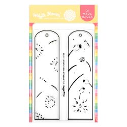 Waffle Flower Crafts Round Floral Bookmark Duo Stamp for paper crafts to create floral bookmarks when paired with co-ordinating dies, stamps and stencils