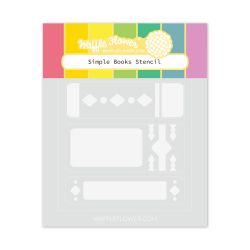 Simple books Stencil by Waffle Flower Crafts, UK Stockist, Seven Hills Crafts 5 star rated for customer service, speed of delivery and value