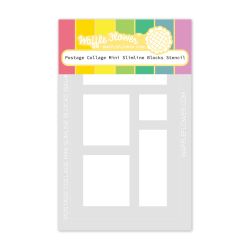 postage collage mini slimline blocks stencil by Waffle Flower Crafts for cardmaking and paper crafting available from Seven Hills Crafts, UK Stockist, 5 star rated for customer service, speed of delivery and value