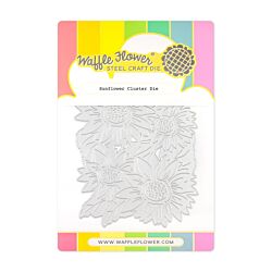 Waffle Flower Sunflower Cluster Die  perfect for creating one pass autumnal die cut cards - use with the matching stencil to easily apply colour