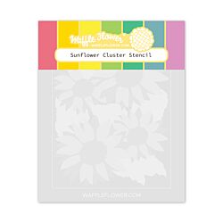 Waffle Flower Sunflower Cluster Stencil can be used solo to create a stencilled image, or combined with the Sunflower Cluster Die to easily apply colour to the die cut elements.  Perfect for Autumnal birthday and wedding cards.