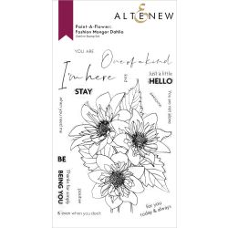Paint-A-Flower Fashion Monger Dahlia Outline Stamp