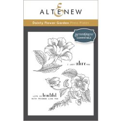Altenew dainty flower graden letterpress plate for cardmaking and paper crafts.  UK Stockist, Seven Hills Crafts