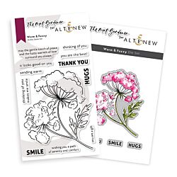 Altenew Warm & Fuzzy Stamp and Die Set for creating floral art for cardmaking, scrapbooking and framed prints - perfect for watercolouring