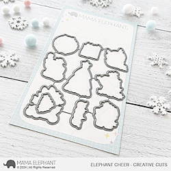 Mama Elephant Elephant Cheer Die for creating cute Christmas cards featuring elephants