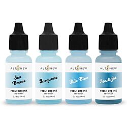 Deep Blue Seas Fresh Ink Reinkers by AlteNew. Seven Hills Crafts - UK paper craft store specialising in quality USA craft brands. 5 star rated for customer service, speed of delivery and value.