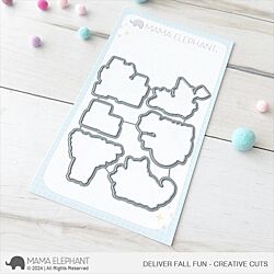 Mama Elephant Deliver Fall Fun for creating autumnal themed cards featuring leaves, halloween and parcels with animals