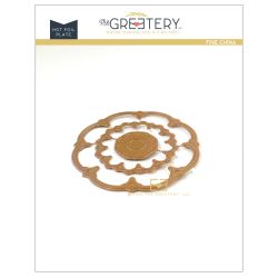 Fine China Hot Foil Plate by The Greetery, Garden Party Collection for creating vintage style hot foiled plate designs for card making and paper crafting.  Bridgerton style tea party.