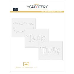 Flourished Phrases Thanks Stencil from the Autumn Air Collection by The Greetery, UK Exclusive Stockist, Seven Hills Crafts for creating thank you cards 