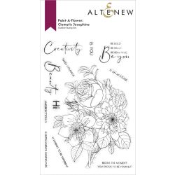Paint-A-Flower:  Clematis Josephine Outline Stamp