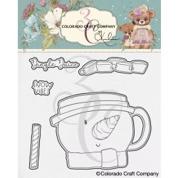 snowman hug mug Die by Kris Lauren for Colorado Craft Company for cardmaking and paper crafts.  UK Stockist, Seven Hills Crafts