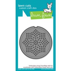 Embroidery Hoop Snowflake Add-on Die by Lawn Fawn at Seven Hills Crafts UK stockist 5 star rated for customer service, speed of delivery and value