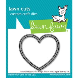 magic heart messages die by Lawn Fawn at Seven Hills Crafts UK stockist 5 star rated for customer service, speed of delivery and value