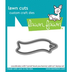 Carrot 'bout You banner add-on Die by Lawn Fawn, UK Stockist, Seven Hills Crafts 5 star rated for customer service, speed of delivery and value