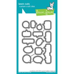 All The Speech Bubbles Die by Lawn Fawn. 
Seven Hills Crafts - UK paper craft store specialising in quality USA craft brands.  5 star rated for customer service, speed of delivery and value
