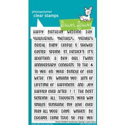 Henry's Build - A - Sentiment: Spring Stamp by Lawn Fawn. 
Seven Hills Crafts - UK paper craft store specialising in quality USA craft brands.  5 star rated for customer service, speed of delivery and value