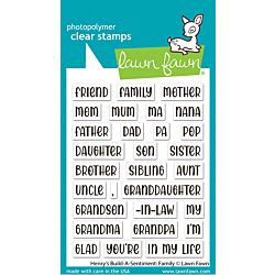 Lawn Fawn Henry's Build-A-Sentiment Family Stamp