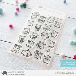 Little Pig Agenda Stamp by Mama Elephant for cardmaking and paper crafts.  UK Stockist, Seven Hills Craft