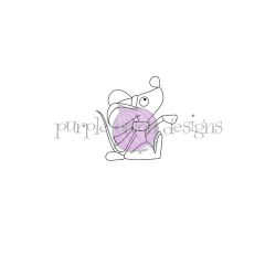 Pippin the mouse looking up unmounted rubber stamp by Shari Bresciani for Purple Onion Designs.  Exclusive in the UK to Seven Hills Crafts  Christmas crafting