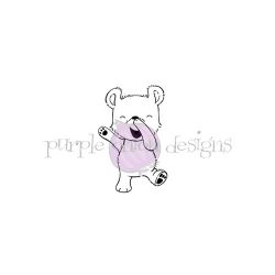 purple onion designs Stacey Yacula Amongst the Pines Collection Rip Jumping Bear unmounted red rubber stamp   Exclusive to Seven Hills Crafts in the UK