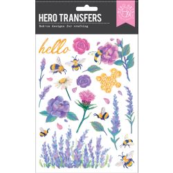 HA Bee Florals Rub-On Transfers Set