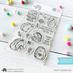 UK Stockist Mama Elephant Quality Polymer Stamp from the USA, Happy Hedgehog