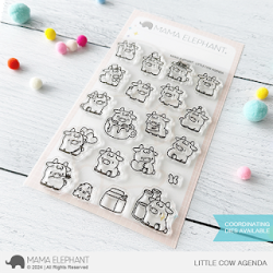 Little Cow Agenda Stamp by Mama Elephant for cardmaking and paper crafts.  UK Stockist, Seven Hills Craft