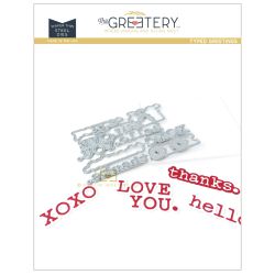 Typed Greetings Die by The Greetery, Love Letters P.S. Collection, UK Exclusive Stockist, Seven Hills Crafts 5 star rated for customer service, speed of delivery and value