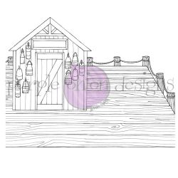Wharf Background unmounted rubber stamp by Stacey Yacula for Purple Onion Designs.  Exclusive in the UK to Seven Hills Crafts
