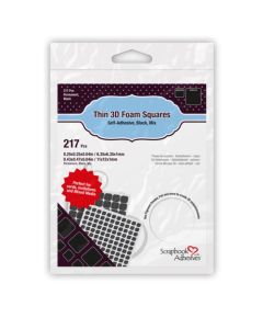 Scrapbook Adhesives Foam Squares - Black Mixed Size 1mm Thin