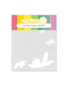 Painted Flowers Stencil by Waffle Flower Crafts, UK Stockist, Seven Hills Crafts 5 star rated for customer service, speed of delivery and value
