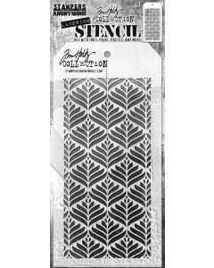 Deco Leaf Tim Holtz Layering Stencil by Stampers Anonymous, UK Stockist, Seven Hills Crafts 5 star rated for customer service, speed of delivery and value