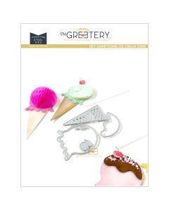 Hey Honeycomb ice Cream Cone Die by The Greetery, Confetti Encore Collection, UK Exclusive Stockist, Seven Hills Crafts 5 star rated for customer service, speed of delivery and value