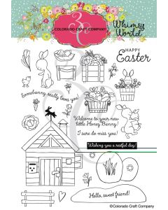 Whimsy World Bunny Life Stamp Set, by Colorado Craft Company. Seven Hills Crafts - UK paper craft store specialising in quality USA craft brands. 5 star rated for customer service, speed of delivery and value
