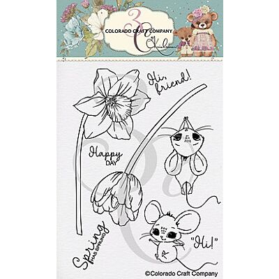 Kris Lauren - Daffodil Mice Stamp