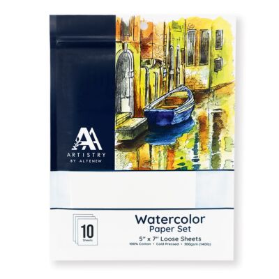 ALT Watercolor Paper Set (Cold-Pressed, 5" x 7" Loose Sheets, 10 sheets/set) 