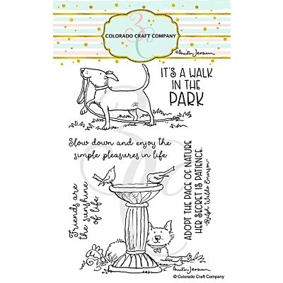 Birdbath Friends Stamp