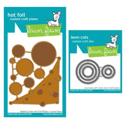 Lawn Fawn Bokeh Circles Hot Foils Plate + Matching Die Bundle