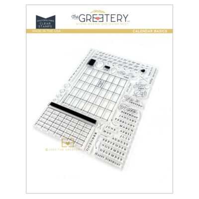 The Greetery These Are The Days Collection Calendar Basics Stamp - multi year use calendar stamp with two grid sizes