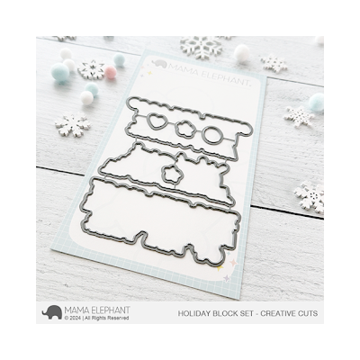 Mama Elephant Holiday Block Set Die for Christmas Crafting