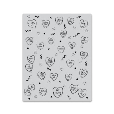 Candy Hearts Peek-a-Boo Cling Stamp