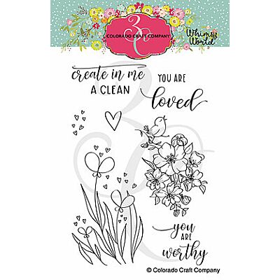 Whimsy World:  Clear Heart Bookmarks Stamp